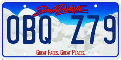 SD license plate 0BQZ79