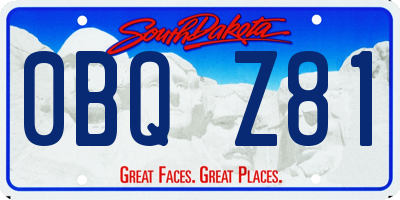 SD license plate 0BQZ81