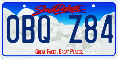 SD license plate 0BQZ84