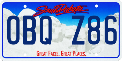 SD license plate 0BQZ86