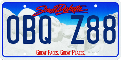 SD license plate 0BQZ88