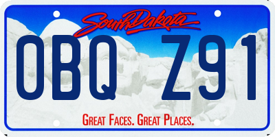 SD license plate 0BQZ91