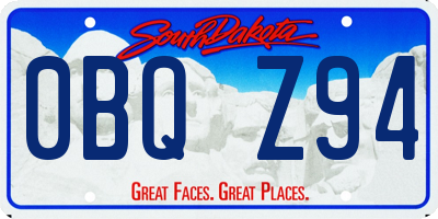 SD license plate 0BQZ94
