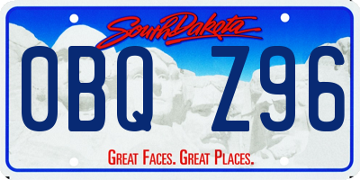 SD license plate 0BQZ96