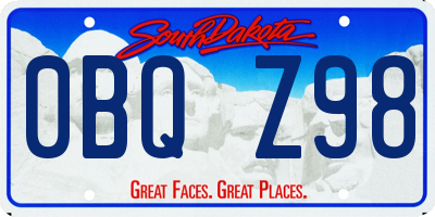 SD license plate 0BQZ98