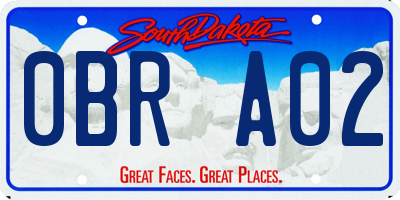 SD license plate 0BRA02