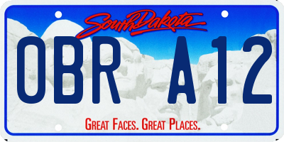 SD license plate 0BRA12