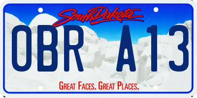 SD license plate 0BRA13