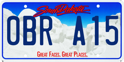 SD license plate 0BRA15