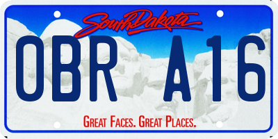 SD license plate 0BRA16