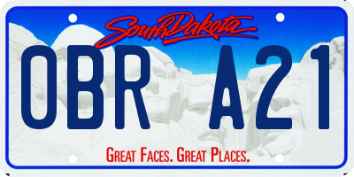 SD license plate 0BRA21