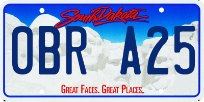 SD license plate 0BRA25