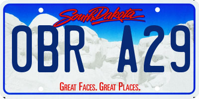 SD license plate 0BRA29