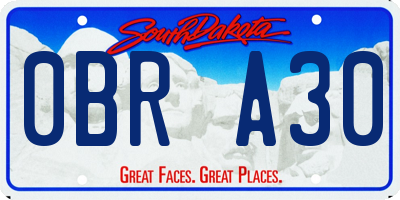 SD license plate 0BRA30
