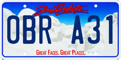 SD license plate 0BRA31