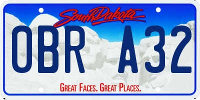SD license plate 0BRA32