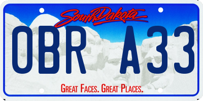 SD license plate 0BRA33