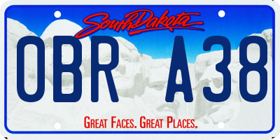 SD license plate 0BRA38