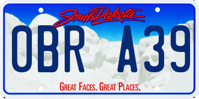 SD license plate 0BRA39