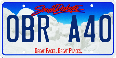 SD license plate 0BRA40
