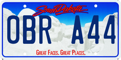 SD license plate 0BRA44