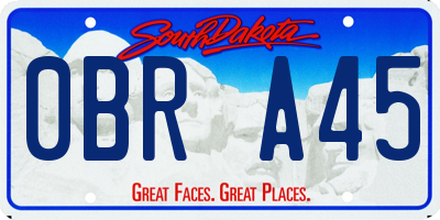 SD license plate 0BRA45