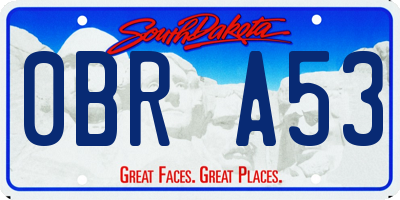 SD license plate 0BRA53