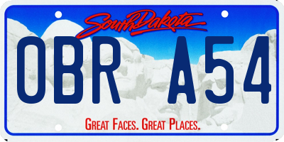 SD license plate 0BRA54