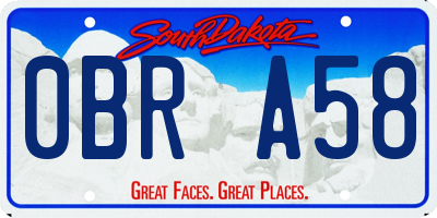 SD license plate 0BRA58