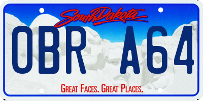 SD license plate 0BRA64