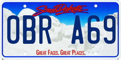 SD license plate 0BRA69