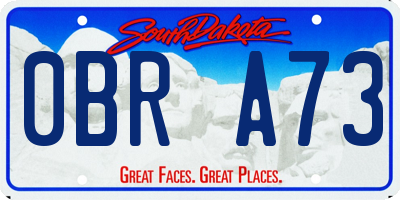 SD license plate 0BRA73