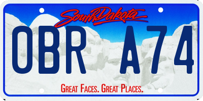 SD license plate 0BRA74