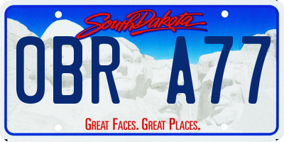 SD license plate 0BRA77