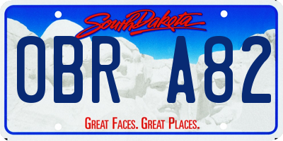 SD license plate 0BRA82
