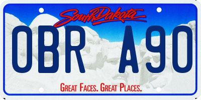 SD license plate 0BRA90