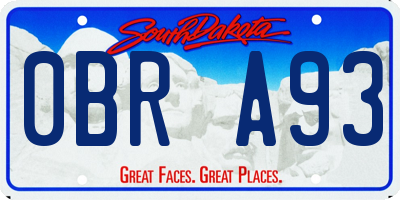 SD license plate 0BRA93