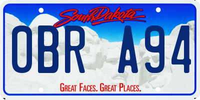 SD license plate 0BRA94