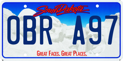 SD license plate 0BRA97