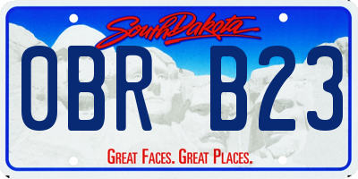 SD license plate 0BRB23