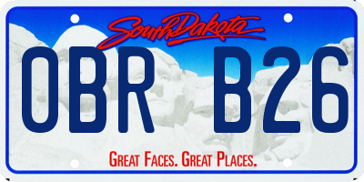 SD license plate 0BRB26