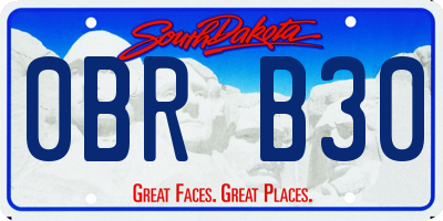 SD license plate 0BRB30