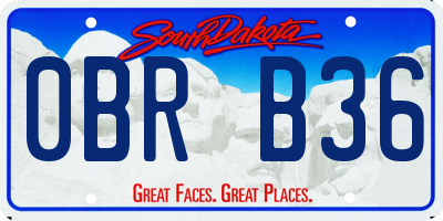 SD license plate 0BRB36