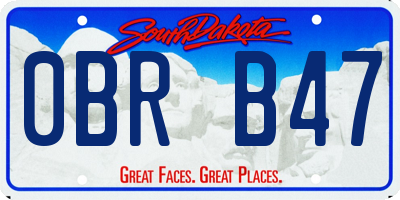 SD license plate 0BRB47