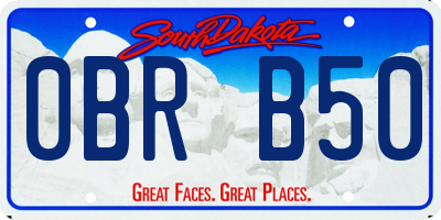 SD license plate 0BRB50