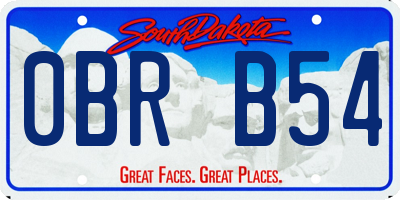 SD license plate 0BRB54