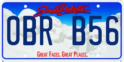 SD license plate 0BRB56