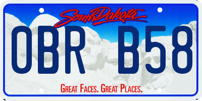 SD license plate 0BRB58