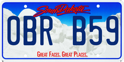 SD license plate 0BRB59
