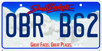 SD license plate 0BRB62